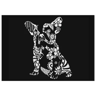 White French bulldog illustration on a light background