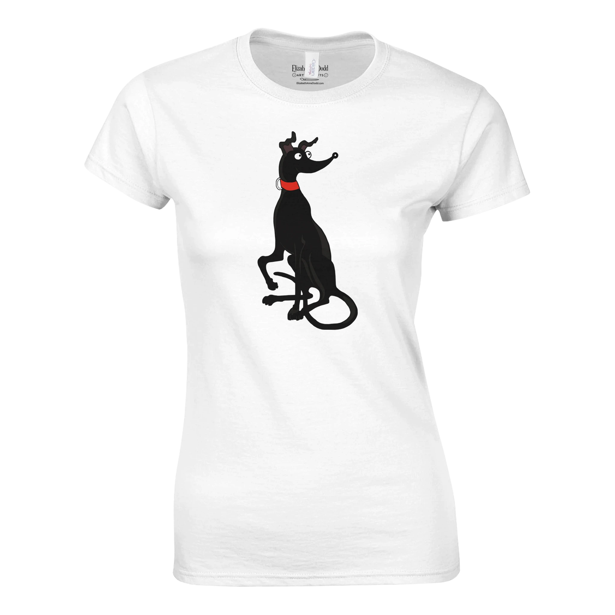 Classic Womens Crewneck T-shirt - Black Greyhound - image 1