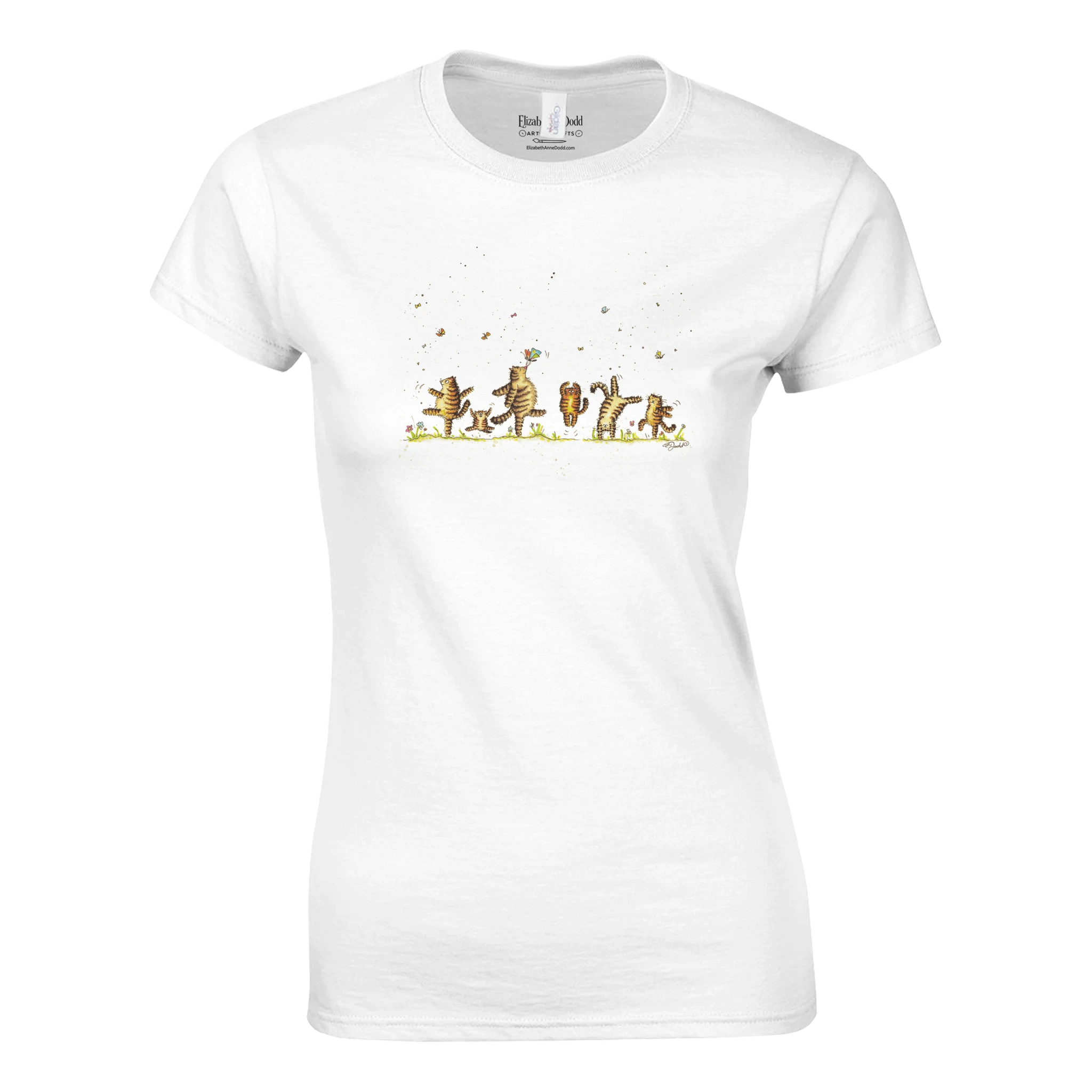 Classic Womens Crewneck T-shirt | Dancing Tabbies - image 1