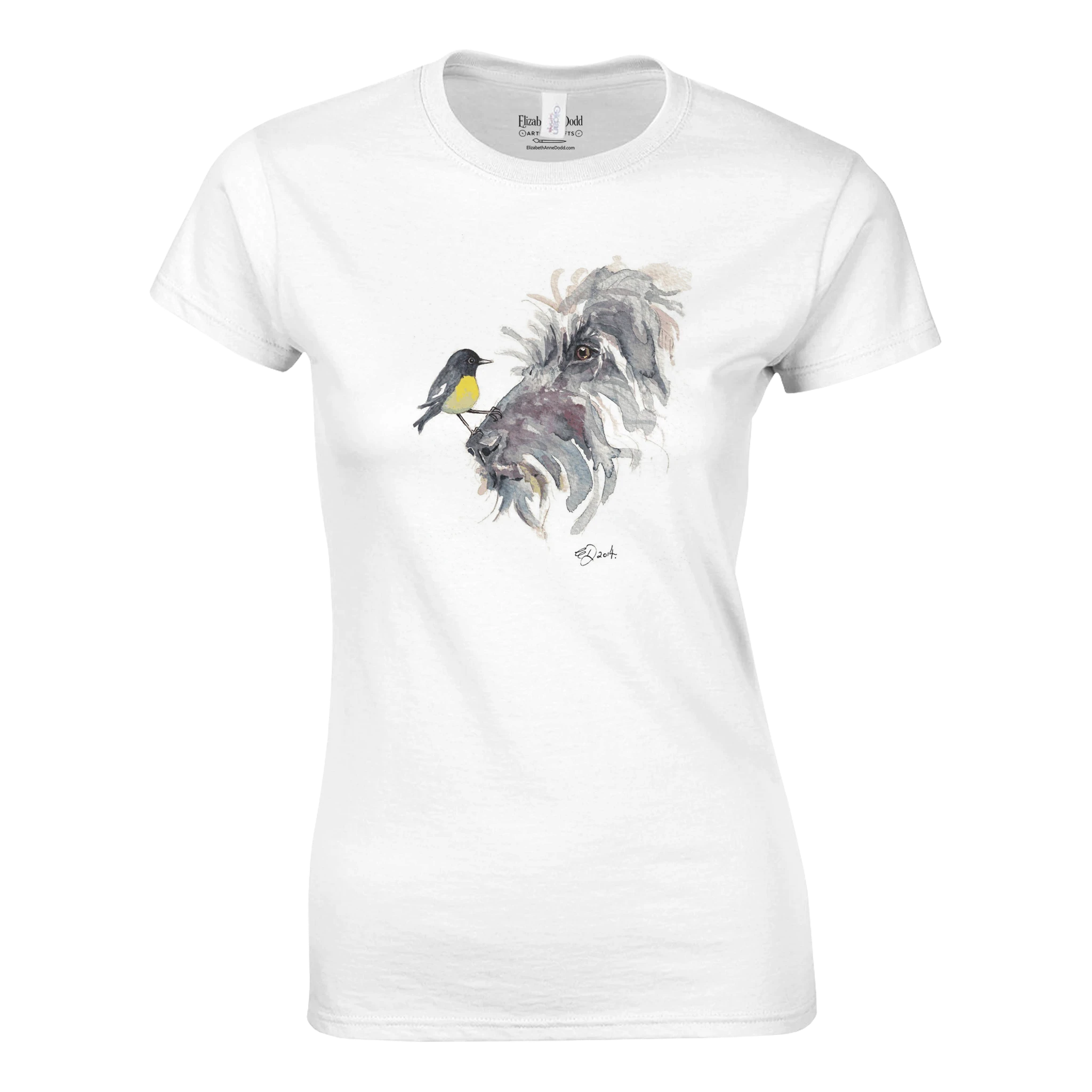 Classic Womens Crewneck T-shirt – Dog & Bird friendship - image 1