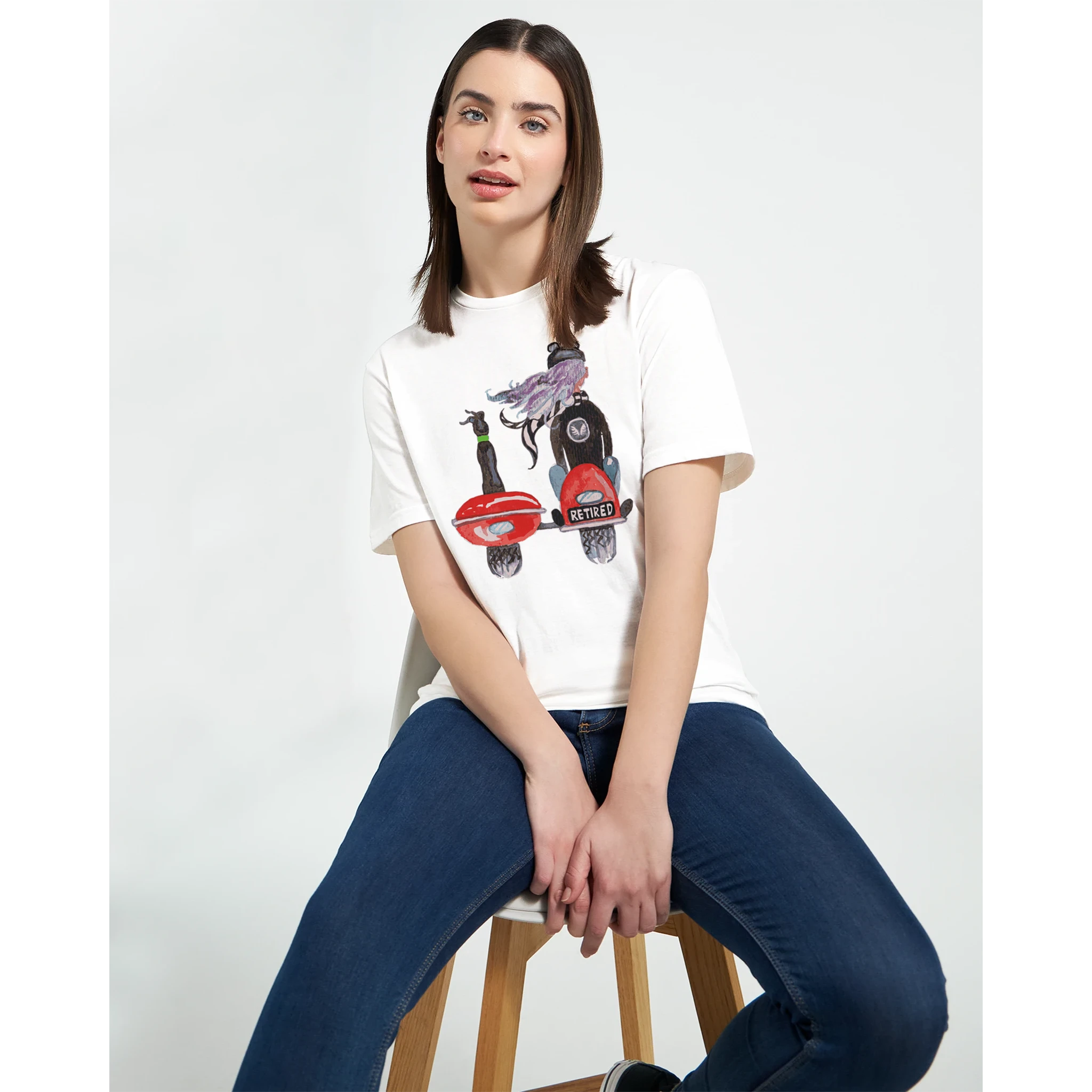 Classic Womens Crewneck T-shirt - Greyhound Sidecar - image 4