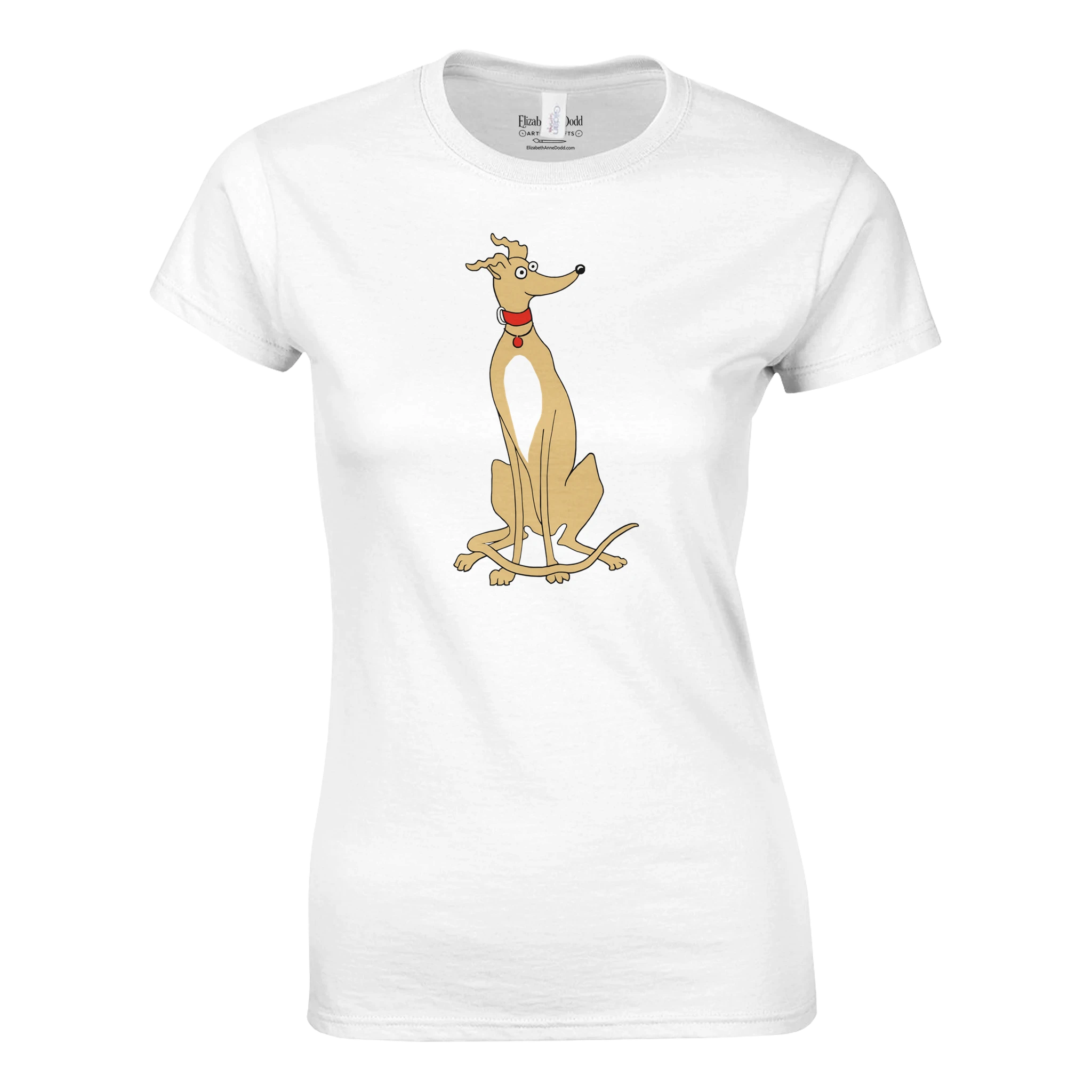 Classic Womens Crewneck T-shirt - Light Tan Greyhound - image 1