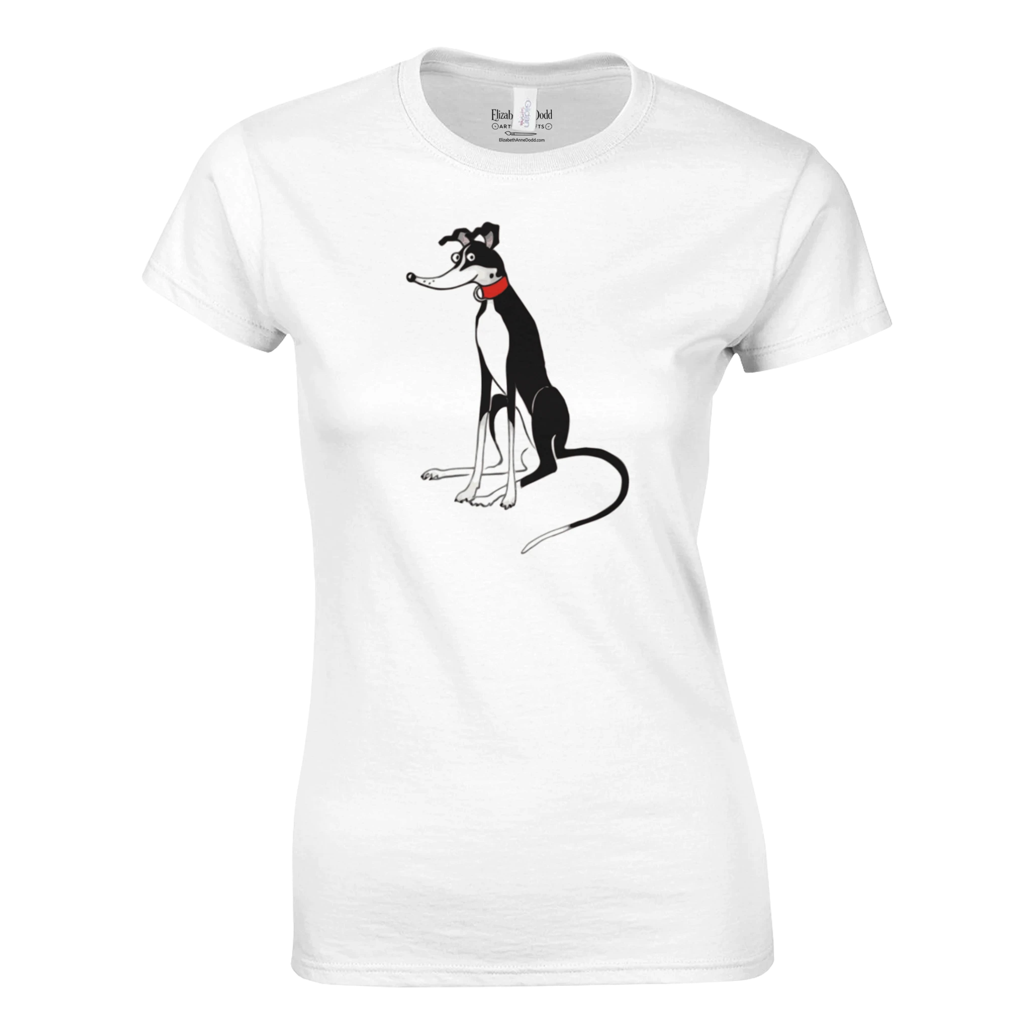 Classic Womens Crewneck T-shirt - Tuxedo Greyhound - image 1
