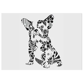 French bulldog illustration on a light background