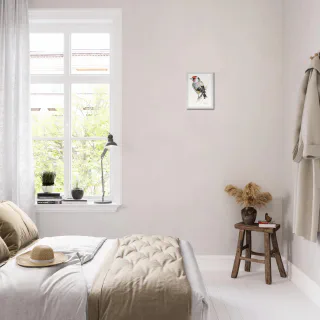 Framed print with a watercolor gold finch