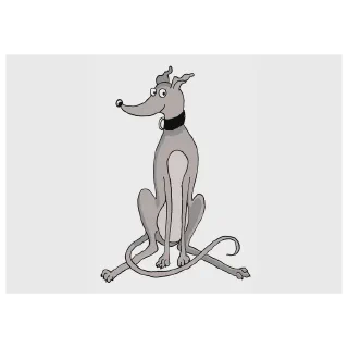 Grey greyhound illustration on a light background