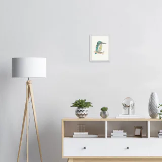 Framed print with a watercolour kotare