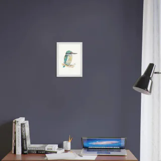 Framed print with a watercolour kotare