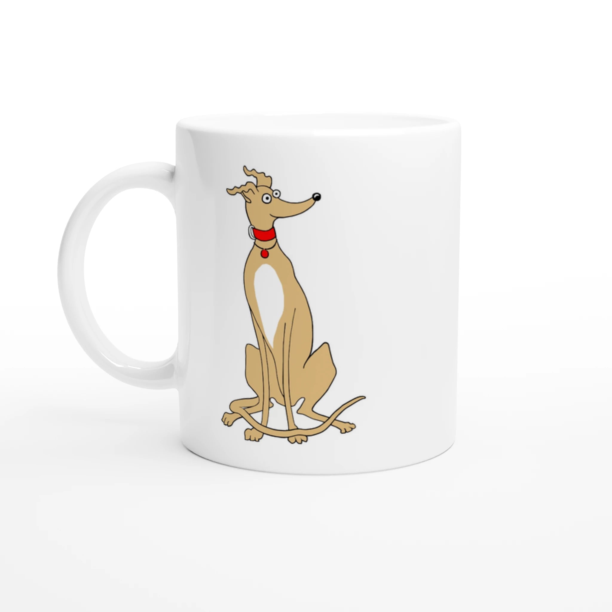 Light Tan Greyhound Mug – 11oz Ceramic Cup by Elizabeth Dodd - image 1