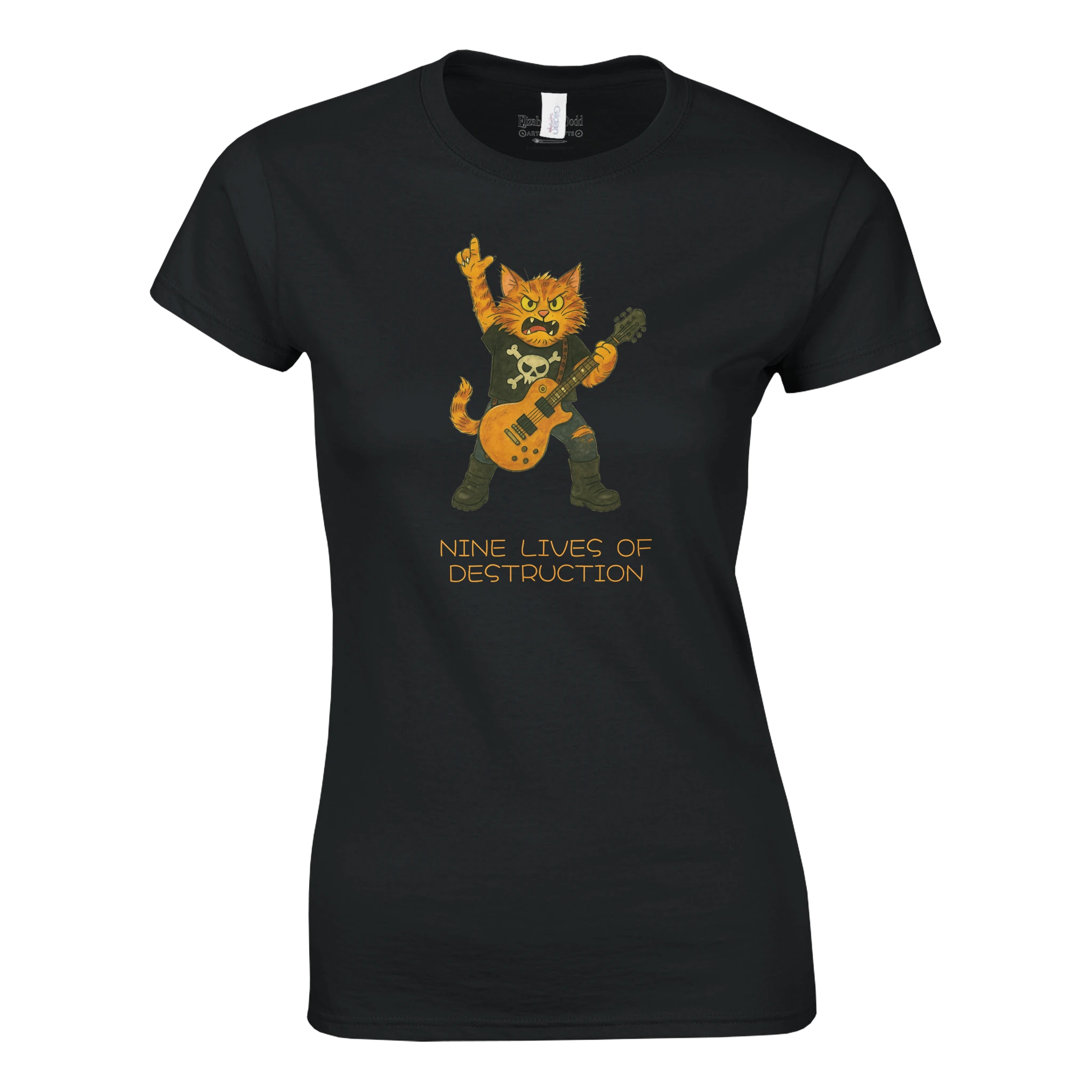 Rockstar Cat Classic Women’s T-Shirt – Nine Lives of Destruction - image 1