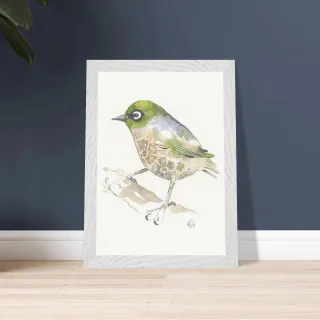 Framed print with a watercolour tauhou