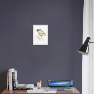Framed print with a watercolour tauhou